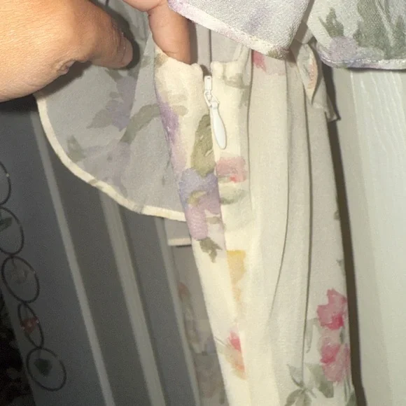 LoveShackFancy Plum maxi tiered off the shoulder silk Dress Size 4 - Picture 14 of 16